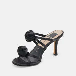 LINZY HEELS ONYX SATIN