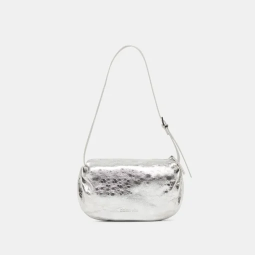 LIVI SHOULDER BAG SILVER DISTRESSED LEATHER