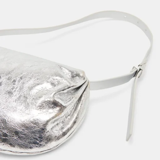 LIVI SHOULDER BAG SILVER DISTRESSED LEATHER