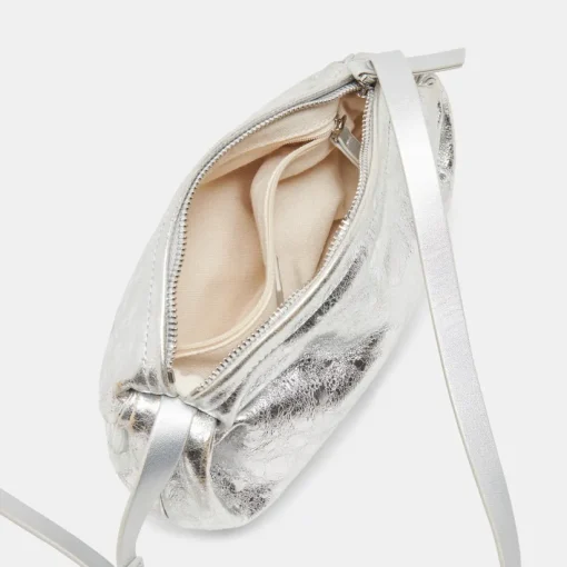 LIVI SHOULDER BAG SILVER DISTRESSED LEATHER