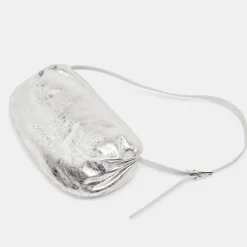 LIVI SHOULDER BAG SILVER DISTRESSED LEATHER
