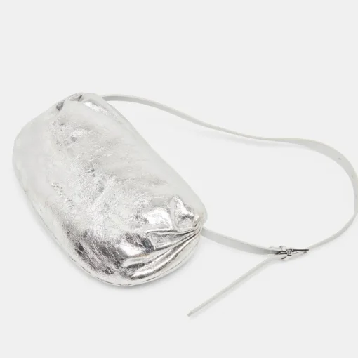 LIVI SHOULDER BAG SILVER DISTRESSED LEATHER