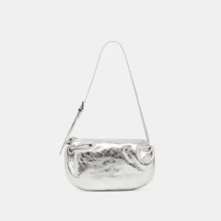 LIVI SHOULDER BAG SILVER DISTRESSED LEATHER