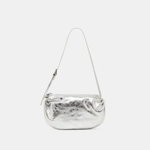 LIVI SHOULDER BAG SILVER DISTRESSED LEATHER