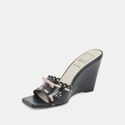 MADALE WEDGES MIDNIGHT PATENT LEATHER