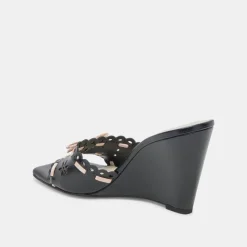 MADALE WEDGES MIDNIGHT PATENT LEATHER