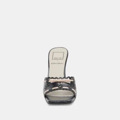 MADALE WEDGES MIDNIGHT PATENT LEATHER