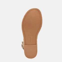 MERYL SANDALS GREY WHITE EMBOSSED LEATHER