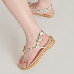 MERYL SANDALS GREY WHITE EMBOSSED LEATHER