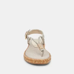 MERYL SANDALS GREY WHITE EMBOSSED LEATHER