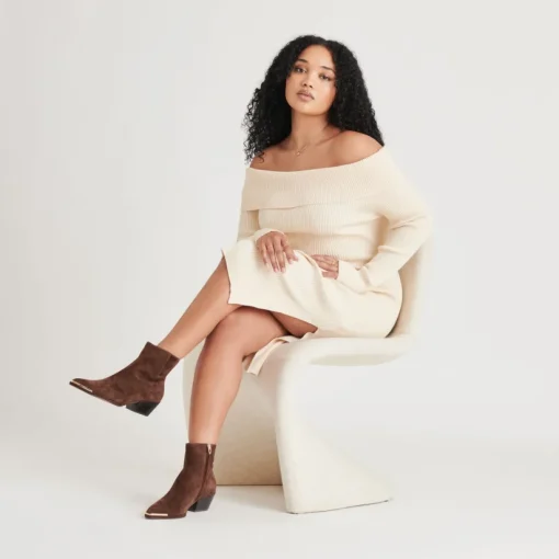 NONAH BOOTIES DK BROWN SUEDE