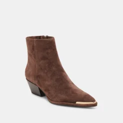 NONAH BOOTIES DK BROWN SUEDE