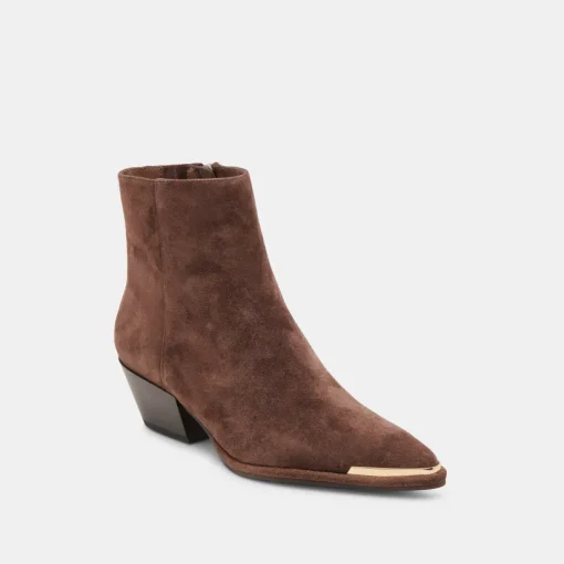NONAH BOOTIES DK BROWN SUEDE