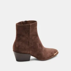 NONAH BOOTIES DK BROWN SUEDE