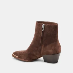 NONAH BOOTIES DK BROWN SUEDE
