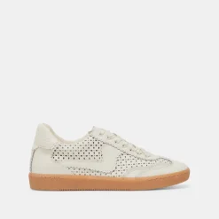 NOTICE EYELET PERF SNEAKERS WHITE LEATHER