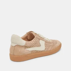 NOTICE EYELET PERF SNEAKERS CAMEL SUEDE