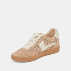 NOTICE EYELET PERF SNEAKERS CAMEL SUEDE