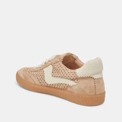 NOTICE EYELET PERF SNEAKERS CAMEL SUEDE
