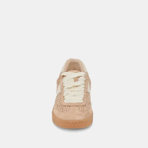 NOTICE EYELET PERF SNEAKERS CAMEL SUEDE