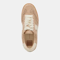 NOTICE EYELET PERF SNEAKERS CAMEL SUEDE
