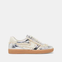 NOTICE LACE SNEAKERS SILVER DISTRESSED LEATHER