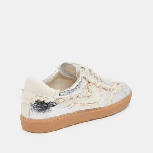 NOTICE LACE SNEAKERS SILVER DISTRESSED LEATHER