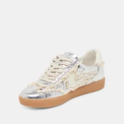 NOTICE LACE SNEAKERS SILVER DISTRESSED LEATHER