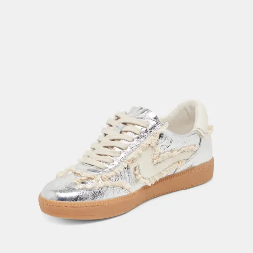NOTICE LACE SNEAKERS SILVER DISTRESSED LEATHER