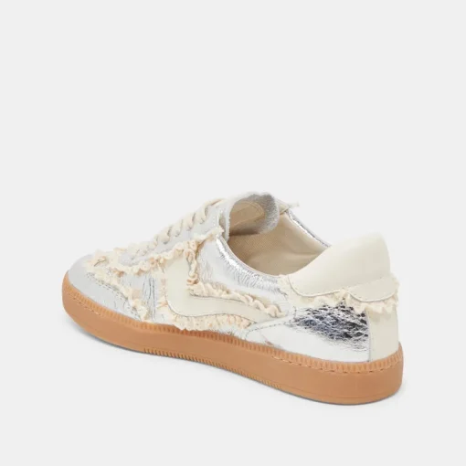 NOTICE LACE SNEAKERS SILVER DISTRESSED LEATHER