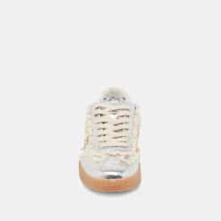 NOTICE LACE SNEAKERS SILVER DISTRESSED LEATHER