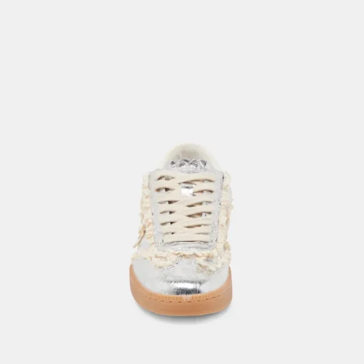 NOTICE LACE SNEAKERS SILVER DISTRESSED LEATHER