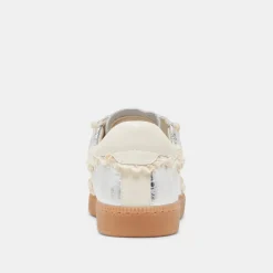 NOTICE LACE SNEAKERS SILVER DISTRESSED LEATHER
