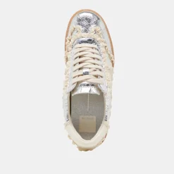 NOTICE LACE SNEAKERS SILVER DISTRESSED LEATHER