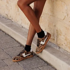 NOTICE STITCH SNEAKERS DK LEOPARD CALF HAIR