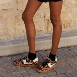 NOTICE STITCH SNEAKERS DK LEOPARD CALF HAIR