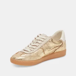 NOTICE WIDE SNEAKERS GOLD DISTRESSED LEATHER