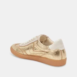 NOTICE WIDE SNEAKERS GOLD DISTRESSED LEATHER