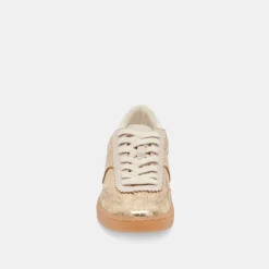 NOTICE WIDE SNEAKERS GOLD DISTRESSED LEATHER