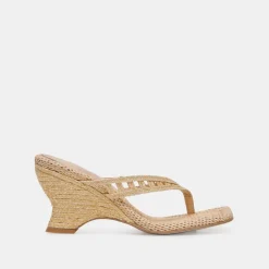 NULLAH WEDGES LT NATURAL RAFFIA