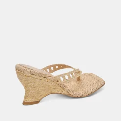 NULLAH WEDGES LT NATURAL RAFFIA