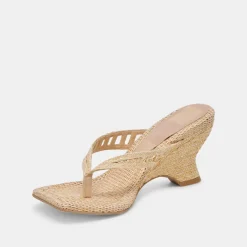 NULLAH WEDGES LT NATURAL RAFFIA
