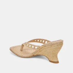 NULLAH WEDGES LT NATURAL RAFFIA