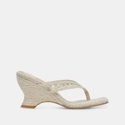 NULLAH WEDGES OATMEAL RAFFIA