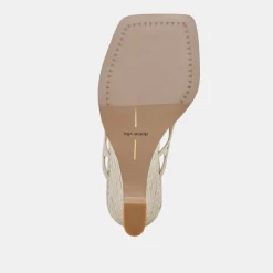 NULLAH WEDGES OATMEAL RAFFIA
