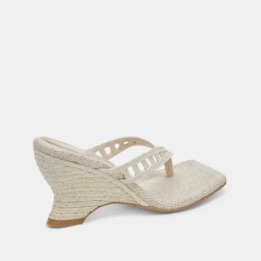 NULLAH WEDGES OATMEAL RAFFIA