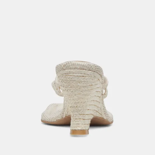 NULLAH WEDGES OATMEAL RAFFIA