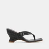 NULLAH WEDGES ONYX RAFFIA