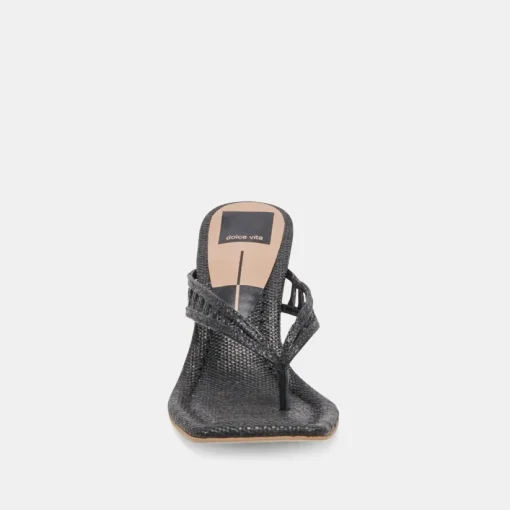 NULLAH WEDGES ONYX RAFFIA