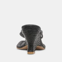 NULLAH WEDGES ONYX RAFFIA